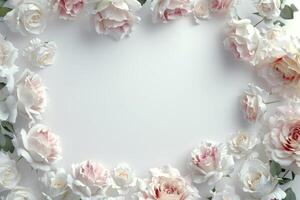 A delicate rose border with an empty space for your design. photo