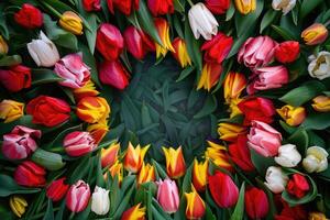 Tulip frame with design space. photo