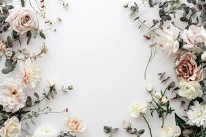 A minimalist floral banner with ample space for custom text. photo