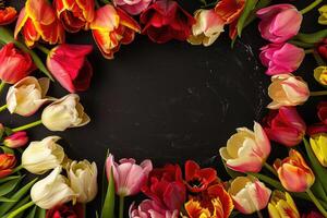 Tulip frame with design space. photo