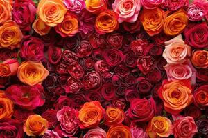 A lush rose frame with an open area for customization. photo