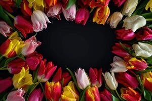 Tulip frame with design space. photo