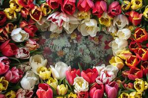 Tulip frame with design space. photo
