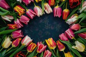 Tulip frame with design space. photo