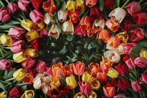 Tulip frame with design space. photo