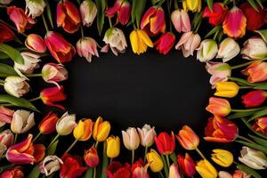 Tulip frame with design space. photo