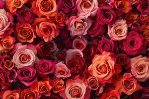 A lush rose frame with an open area for customization. photo