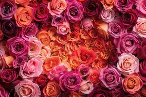 A lush rose frame with an open area for customization. photo