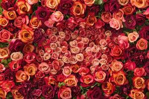 A lush rose frame with an open area for customization. photo