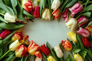 Tulip frame with design space. photo