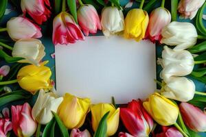Tulip frame with design space. photo