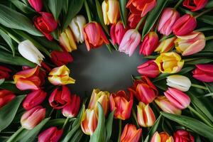 Tulip frame with design space. photo