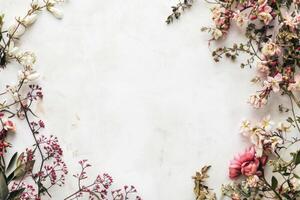 A minimalist floral banner with ample space for custom text. photo