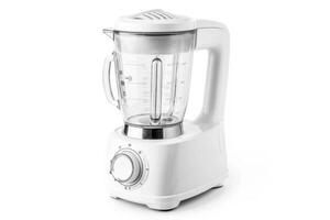 A white electric blender isolated on a white background. photo