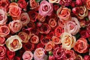 A lush rose frame with an open area for customization. photo
