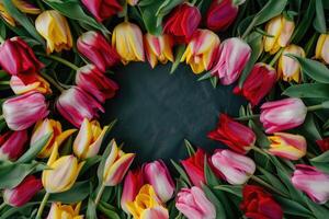 Tulip frame with design space. photo