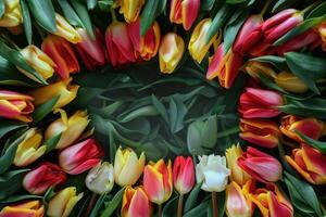 Tulip frame with design space. photo