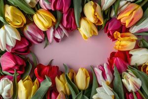 Tulip frame with design space. photo