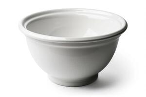White ceramic mixing bowl on a white background. photo
