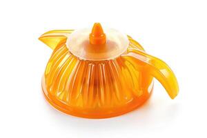 Plastic citrus juicer on a white background. photo