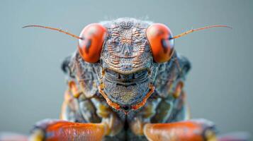 green cicada close up, macro photo