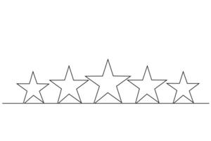 five star rank rating customer rating one line art design vector