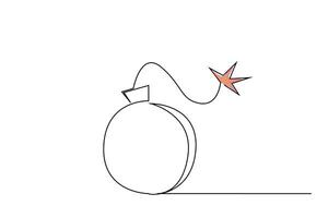 bomb object war old one line art design vector