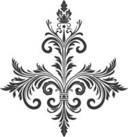 minimalist line art icon baroque ornament for corner logo symbol vector