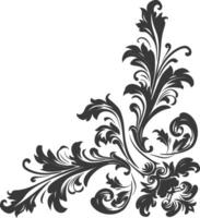 minimalist line art icon baroque ornament for corner logo symbol vector