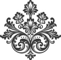 minimalist line art icon baroque ornament with filigree floral logo symbol vector