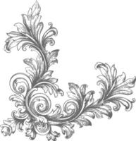 minimalist line art icon baroque ornament for corner logo symbol vector
