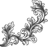 minimalist line art icon baroque ornament for corner logo symbol vector