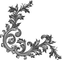 minimalist line art icon baroque ornament for corner logo symbol vector