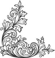 minimalist line art icon baroque ornament for corner logo symbol vector