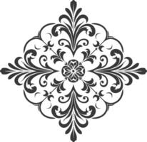minimalist line art icon baroque ornament with filigree floral logo symbol vector