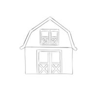 Sketch farm hangar. Simple illustration in doodle style vector