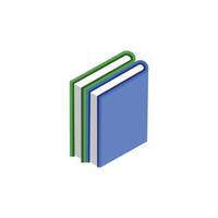 Book icon in isometric 3d style isolated on white background. Education symbol. design elements of book illustrations for various educational needs vector