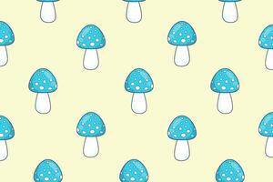 Seamless pattern of fly agarics. Autumn print. Forest mushrooms. illustration vector