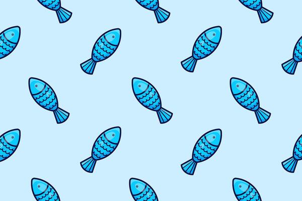 Cartoon fish. Seamless pattern