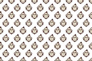 Monkey head seamless pattern background vector