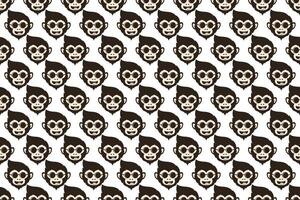 Monkey head seamless pattern background vector