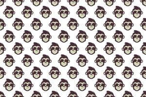 Monkey head seamless pattern background vector