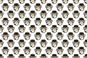 Monkey head seamless pattern background vector