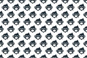 Monkey head seamless pattern background vector