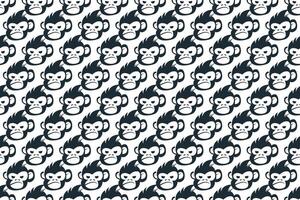 Monkey head seamless pattern background vector