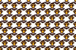 Monkey head seamless pattern background vector