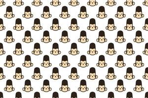 Monkey head seamless pattern background vector