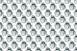Monkey head seamless pattern background vector