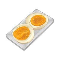 Illustration of soft boiled egg vector