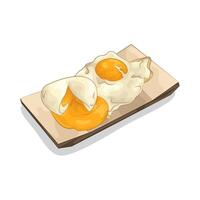 Illustration of fried egg and boiled egg vector